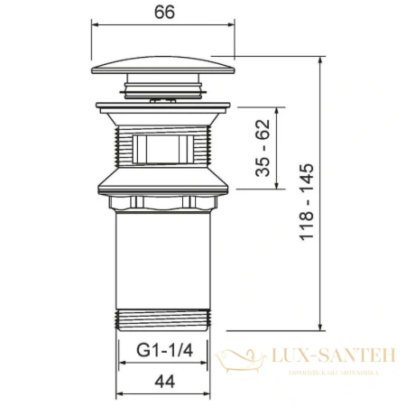 донный клапан timo 8011/18, черное золото