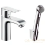 смеситель hansgrohe metris 31285000 для раковины с гигиеническим душем
