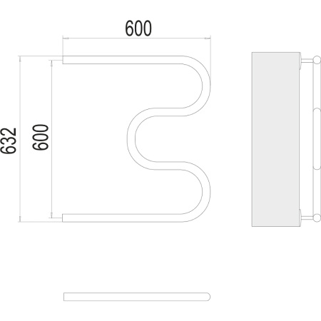 полотенцесушитель водяной terminus м-образный 4620768881213 60x60