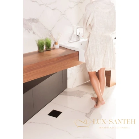 душевой трап bettoserb confluo standard black glass 1 13000089 144x144/50 мм, хром/черный глянец