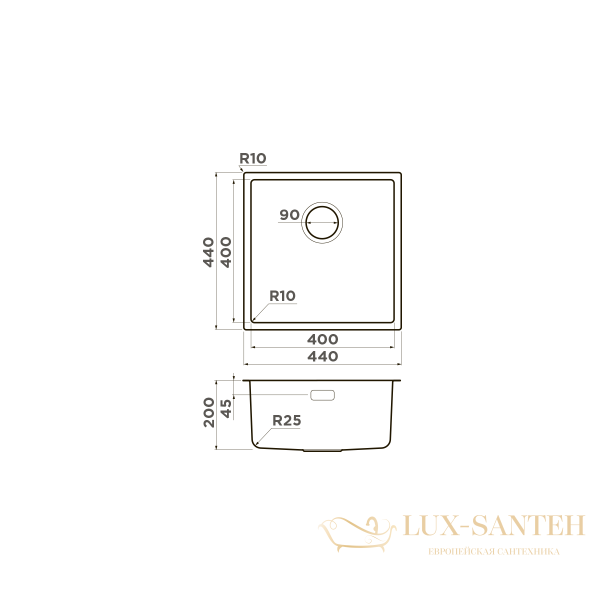 кухонная мойка omoikiri tadzava 44-u/i ultra 4993264, светлое золото