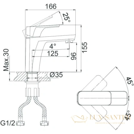 смеситель для раковины d&k berlin.technische da1432115, хром/черный матовый