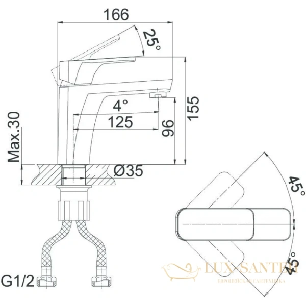 смеситель для раковины d&k berlin.technische da1432115, хром/черный матовый
