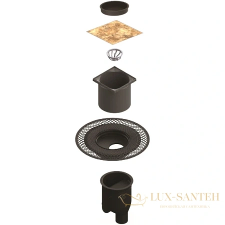 душевой трап berges platz keramik 093062 148x148/50 мм под плитку 