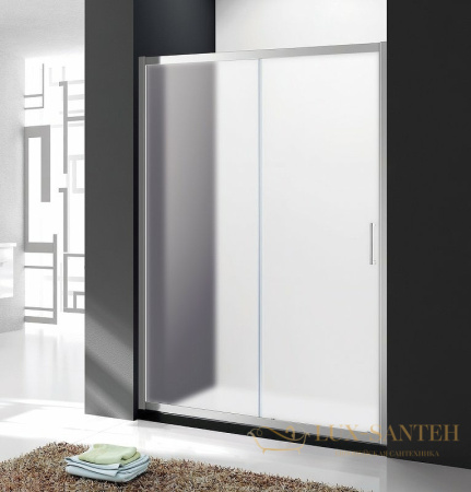душевая дверь в нишу cezares molveno molveno-bf-1-150-p-cr профиль хром, стекло рифленое