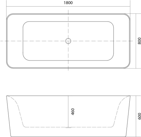 акриловая ванна aquatek квадро 180x80 см aq-k27880, отдельностоящая