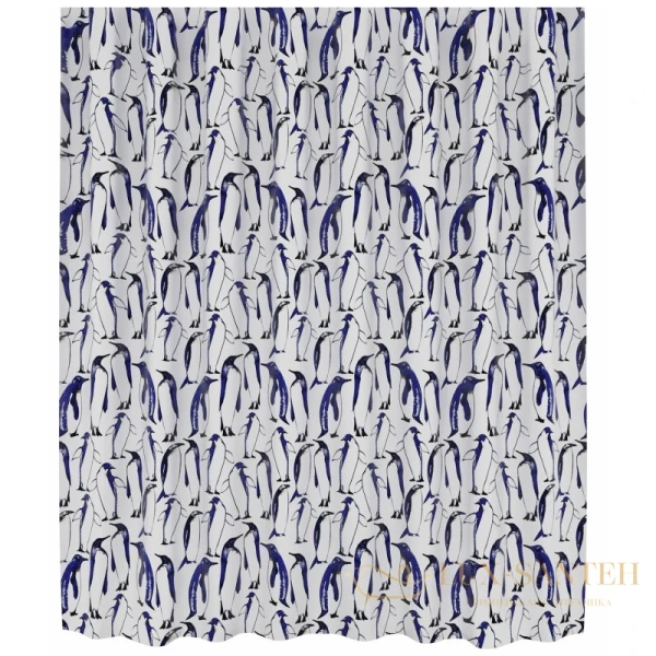 штора wasserkraft berkel sc-49101 для ванной комнаты, белый, синий, черный