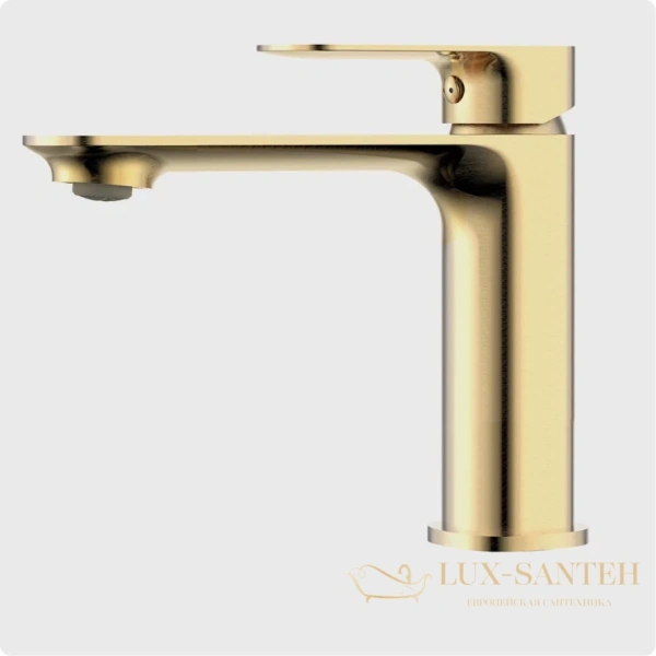 смеситель для раковины aquame monza aqm6310bg, золото брашированное