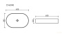 умывальник чаша накладная овальная серо-голубой матовый, ceramica nova element 600*385*122мм cn6048mhl