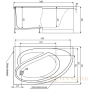 акриловая ванна timo iva iva1610l 160x99,5 см, белый