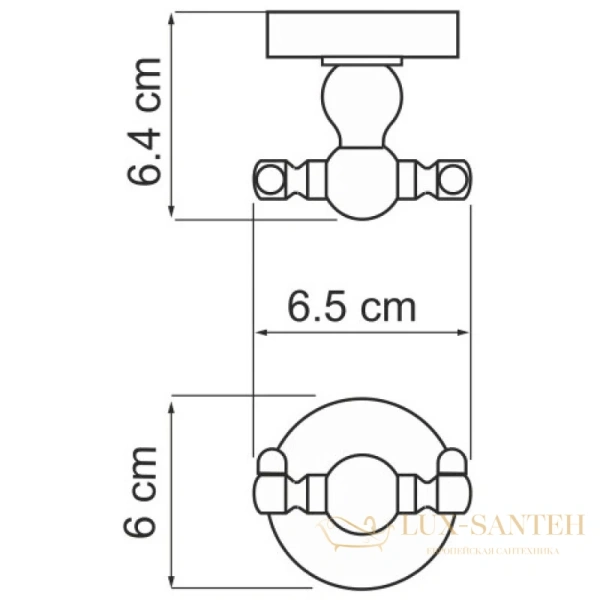 крючок двойной wasserkraft nau k-7723d, хром