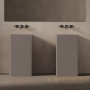 раковина напольная dea design pedestal basin, dd2017 450 6, искусственный камень, d450хh900 мм, grey brown