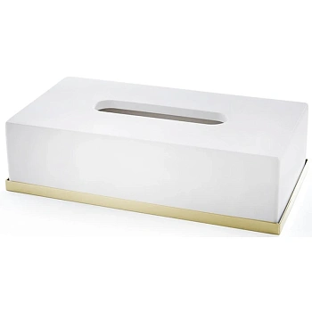 контейнер для бумажных салфеток 3sc mood deluxe mdw70agd, белый матовый/золотой