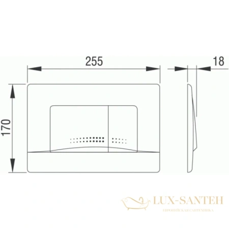 смывная клавиша bettoserb active 40006362, матовый хром