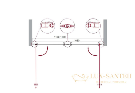 душевая дверь belbagno etna etna-b-2-120-c-cr 120 см профиль хром, стекло прозрачное 
