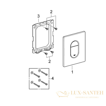 панель смыва grohe arena cosmopolitan 38844000 для унитаза, хром