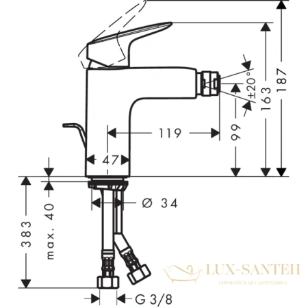 смеситель для биде hansgrohe logis 71200000