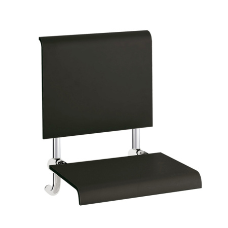 emco system2, 3551 212 01, сиденье для душа со спинкой для поручня, сиденье, подвесной, цвет черный х хром