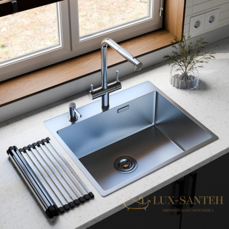 смеситель для кухни под фильтр с выдвижным изливом milacio mcu.561.ss, нержавеющая сталь