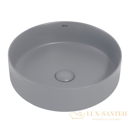 раковина накладная abber bequem ac2109mg, 40х40 см, серый матовый 