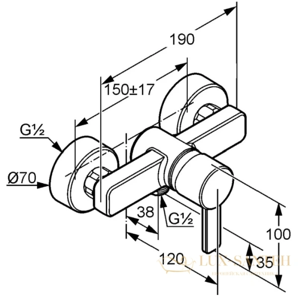 смеситель kludi zenta 388700575 для душа, хром