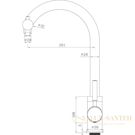 смеситель seaman barcelone ssl-5226-mist для кухни, никель