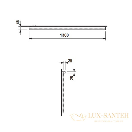 светильник laufen frame25 4.4753.2.900.007.1 1300 мм с выключателем, хром