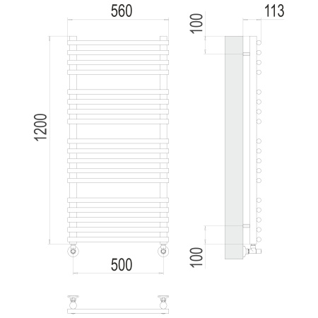 полотенцесушитель водяной terminus кремона 4670078530684 п18 500x1200