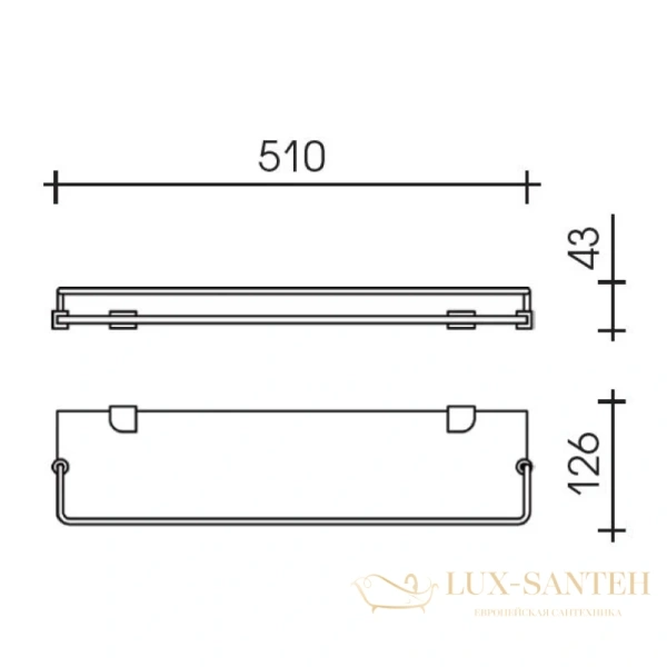 полка стеклянная schein allom 229b, хром