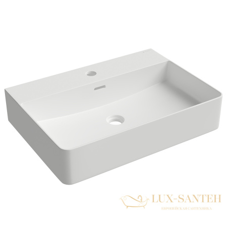 раковина накладная aqueduto espiral esp0510, 590*420 мм, 1 отверстие под смеситель, белый глянцевый