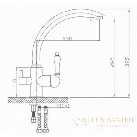 смеситель zorg clean water zr 314 yf-33 niсkel для кухни, никель