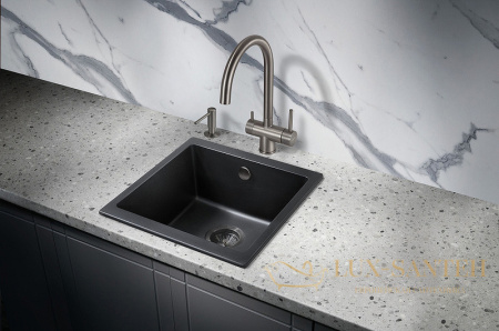 кухонная мойка milacio leon mc.77091 45 см, черный матовый