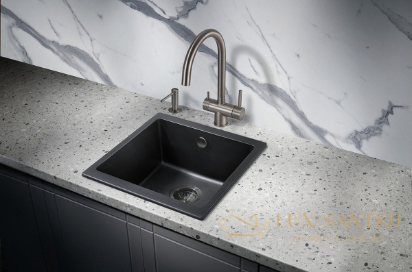 кухонная мойка milacio leon mc.77091 45 см, черный матовый