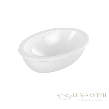 раковина встраиваемая villeroy&boch loop&friends 4a6300r1, 660х470х220h мм, с переливом, ceramicplus, белый глянцевый