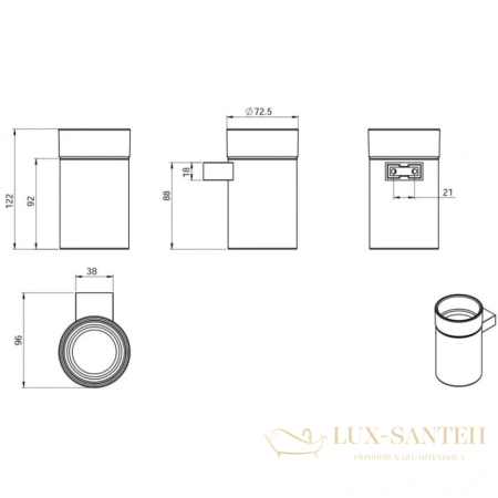 стакан langberger black edition 28011b-bp, черный матовый