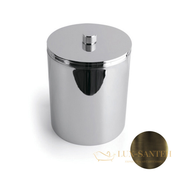 мусорное ведро с крышкой 5 л, bertocci officina 01, 127 7525 8800, бронза темная