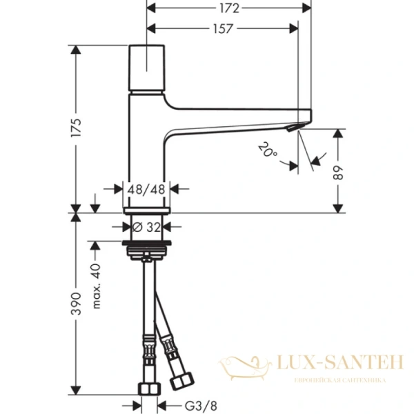 смеситель для раковины hansgrohe metropol select 100 32570000