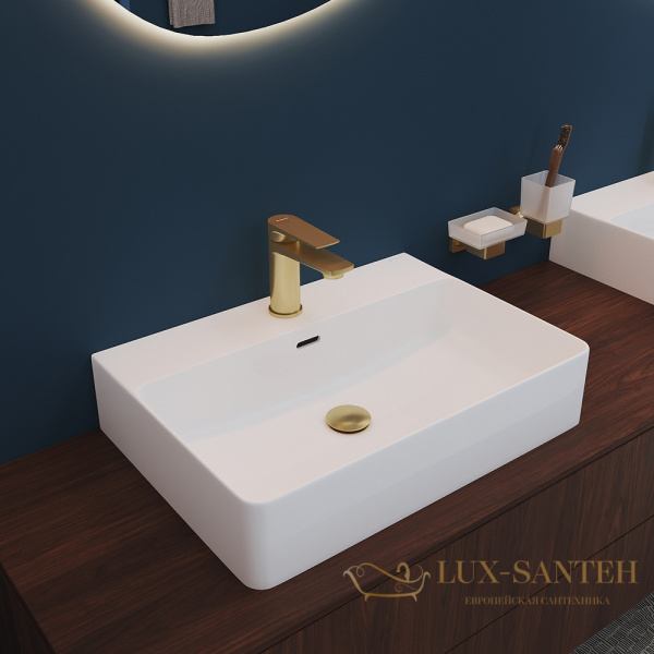 смеситель для раковины aqueduto linha m, lin0250, золото шлифованное