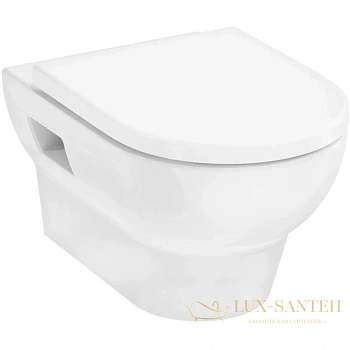 унитаз подвесной, hansgrohe gladelake s, 60201450, 540х360 безободковый с сиденьем без микролифта, белый глянцевый