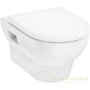 унитаз подвесной, hansgrohe gladelake s, 60106450, 540х360 безободковый с сиденьем без микролифта, белый глянцевый