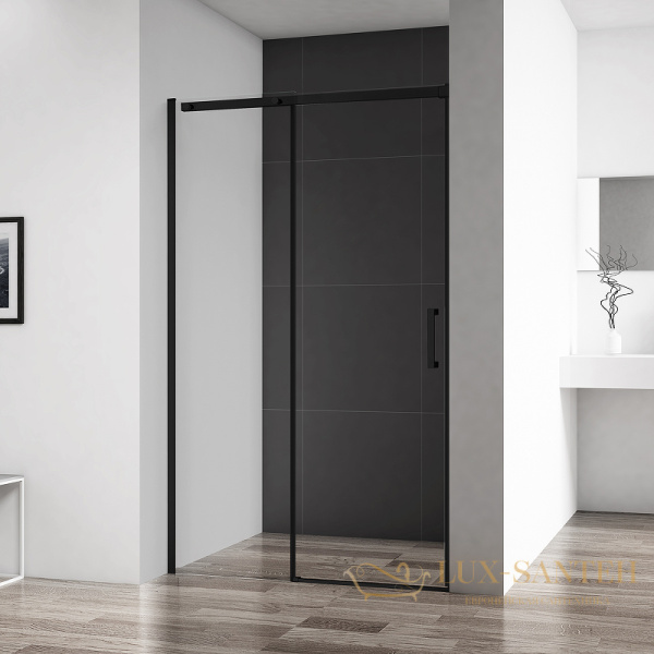 душевая дверь belbagno acqua acqua-bf-1-140-c-nero 140 см профиль черный, стекло прозрачное