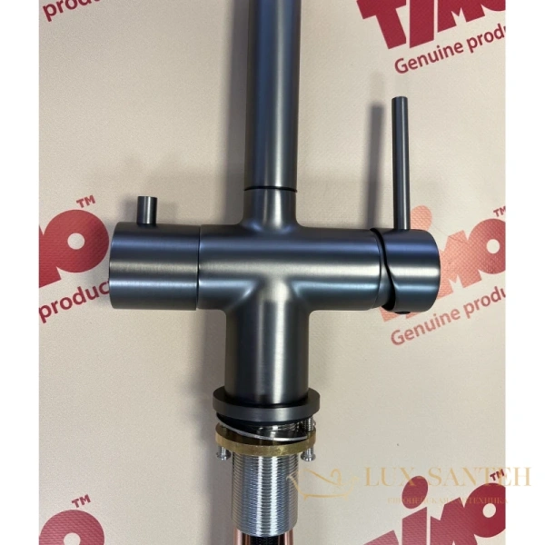 смеситель timo saona 2356/18fl для кухни с подключением к фильтру, черное золото