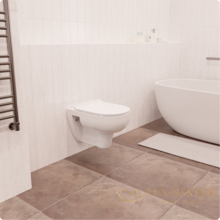 унитаз подвесной безободковый aquame aqm2008, с быстросъемным сиденьем softclose, белый глянцевый