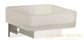 мыльница стеклянная sanibano cosmo h2021/07cr настенная, хром
