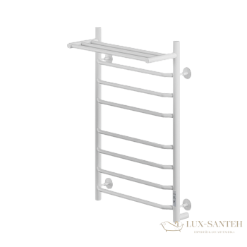 полотенцесушитель электрический кабельный ника way-3 80/50 с полкой ral9016 белый матовый u