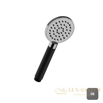 ручной душ 90 мм, almar posh hand showers, e082108.gm, ручка черная, оружейная сталь брашированная pvd
