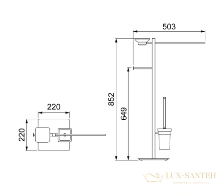 стойка с аксесуарами напольная timo selene 14085/17, золото матовое
