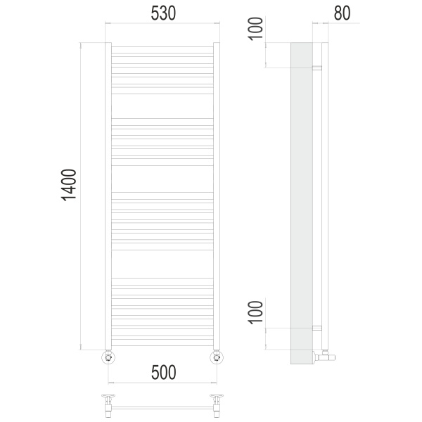 полотенцесушитель водяной terminus тоскана 4670078530899 п23 500x1400