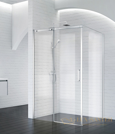 душевой уголок belbagno acqua acqua-ah-1-140/100-c-cr 140х100 см профиль хром, стекло прозрачное 