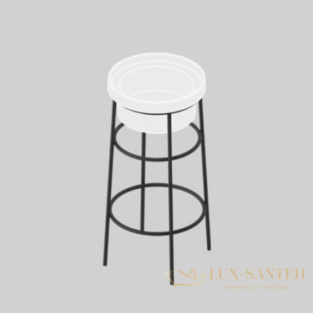 металлическая консоль artceram fuori scala aca054 17 для раковины, черный матовый